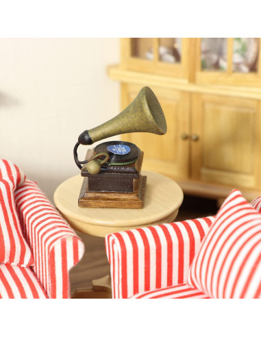 Gramófono Miniatura Cutemini 1:12 Vintage Decoración