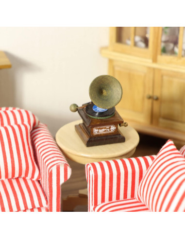Gramófono Miniatura Cutemini 1:12 Vintage Decoración