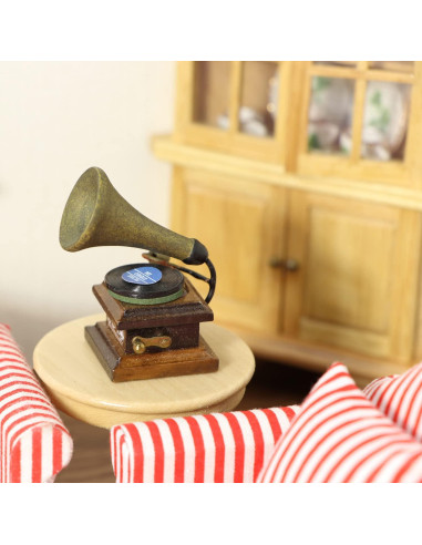 Gramófono Miniatura Cutemini 1:12 Vintage Decoración