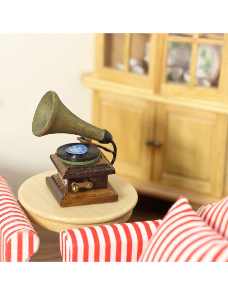 Gramófono Miniatura Cutemini 1:12 Vintage Decoración