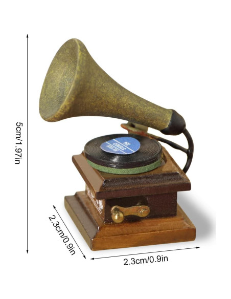 Gramófono Miniatura Cutemini 1:12 Vintage Decoración