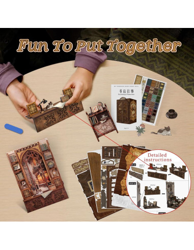 Kit de Nook de Libros Cutefun - Miniatura DIY 3D Decorativa