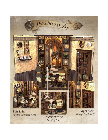 Kit de Nook de Libros Cutefun - Miniatura DIY 3D Decorativa