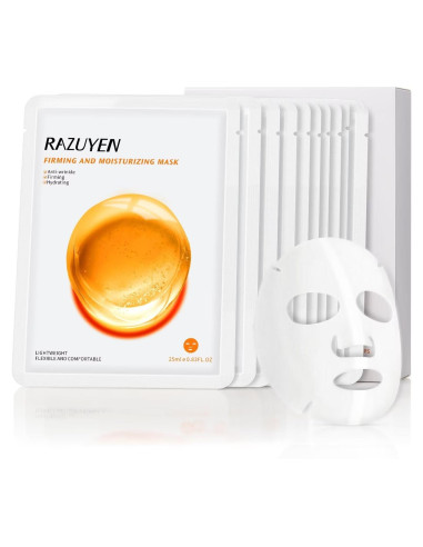 Mascarillas Faciales RAZUYEN Reafirmantes e Hidratantes 10 Pzas