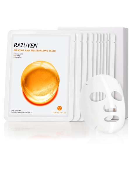 Mascarillas Faciales RAZUYEN Reafirmantes e Hidratantes 10 Pzas