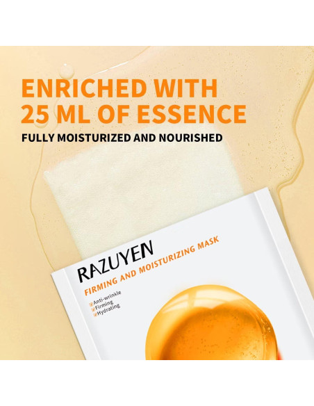 Mascarillas Faciales RAZUYEN Reafirmantes e Hidratantes 10 Pzas