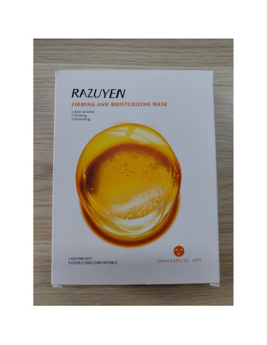 Mascarillas Faciales RAZUYEN Reafirmantes e Hidratantes 10 Pzas