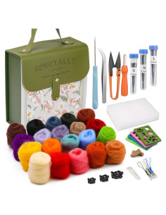Kit de Agujas de Fieltro Mayboos 20 Colores con Caja Portátil