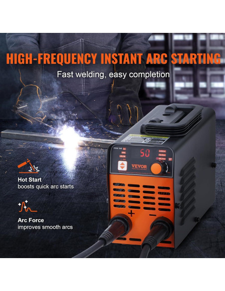 VEVOR Soldador de Varilla 140A Portátil 2 en 1 MMA/TIG