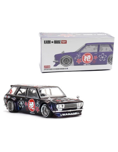 Coche Miniatura Diecast Datsun KAIDO 510 V3 Morado 1/64