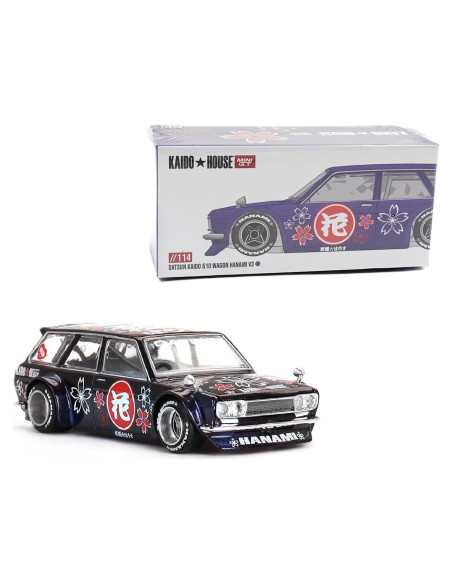 Coche Miniatura Diecast Datsun KAIDO 510 V3 Morado 1/64 Coche Miniatura Diecast Datsun KAIDO 510 V3 Morado 1/64