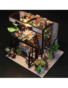 Casa de Muñecas Miniatura MAGQOO DIY con Muebles y Luz LED 2
