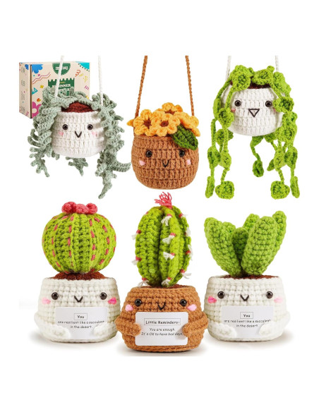 Kit de Crochet Imcrasy | 6 Plantas en Macetas | Tutoriales