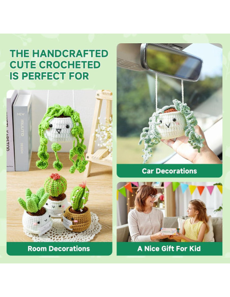 Kit de Crochet Imcrasy | 6 Plantas en Macetas | Tutoriales