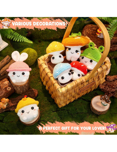 Kit de Crochet MAGIMUSE Familia de Hongos para Principiantes