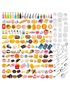 200 Piezas Miniaturas de Comida y Bebida para Casa de Muñecas