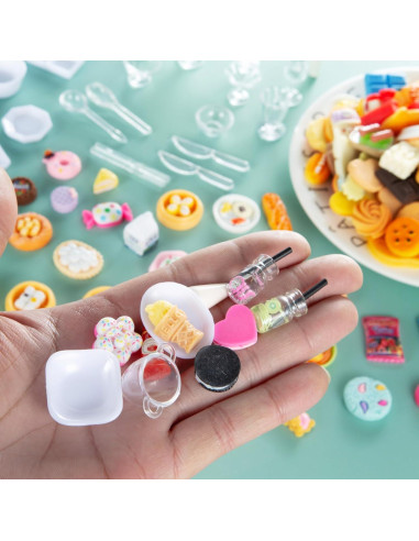200 Piezas Miniaturas de Comida y Bebida para Casa de Muñecas