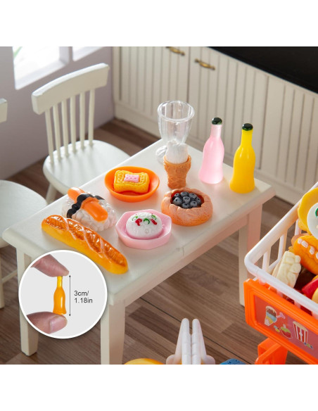 200 Piezas Miniaturas de Comida y Bebida para Casa de Muñecas
