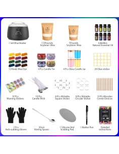 Kit de Fabricación de Velas SAEUYVB - 8 Latas y Olla LED 2