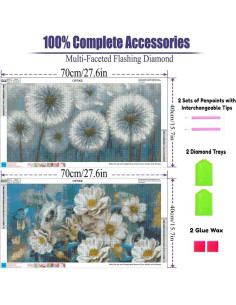 Kit de Pintura de Diamante OFRKE 5D Diente de León 2 Piezas 2