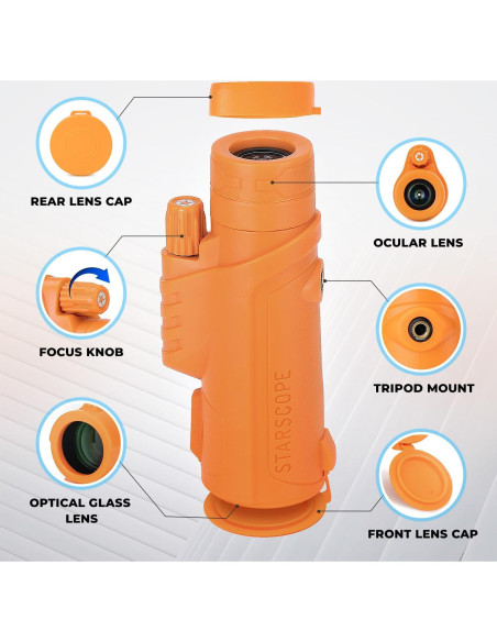 Monóculo Starscope 10x42 HD Naranja para Observación
