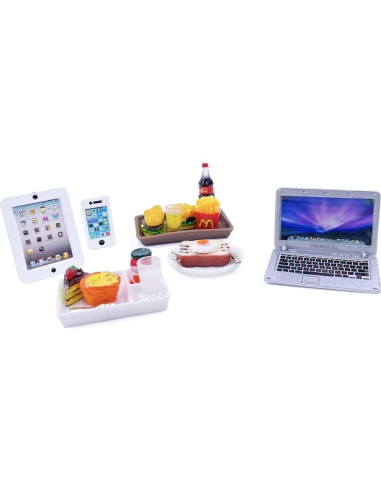 20 Piezas Mini Juguetes de Comida y Tecnología para Muñecas