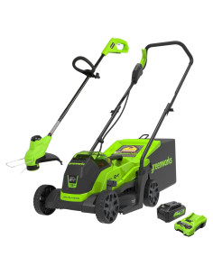 Cortadora de Césped Greenworks 24V 33 cm + Desmalezadora 25 cm