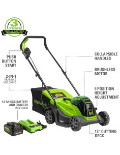 Cortadora de Césped Greenworks 24V 33 cm + Desmalezadora 25 cm 2