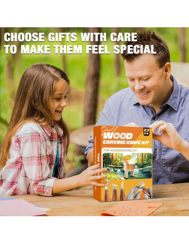 Kit de Tallado en Madera K KERNOWO 23 Piezas con Guantes