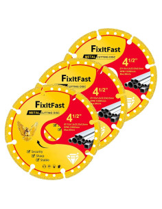 Rueda de Corte de Diamante FixltFast 115mm para Amoladora - Paquete de 3