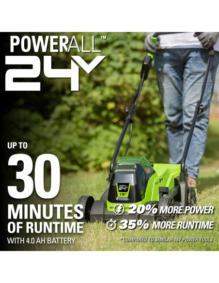 Cortadora de Césped Greenworks 24V 33 cm + Desmalezadora 25 cm