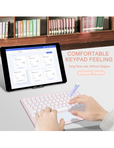 Teclado Inalámbrico Bebettor con Touchpad 10 Pulgadas Rosa 2