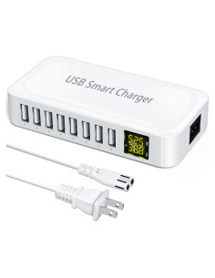 Estación de Carga USB Ziwodiv i6 8 Puertos 60W Cargador Rápido
