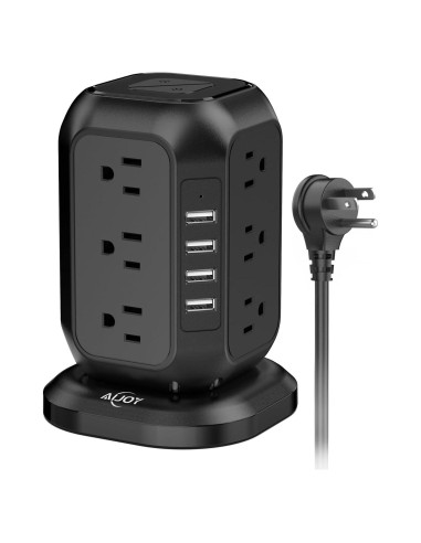 Torre Regletas AiJoy 12 Salidas AC 4 USB Carga Rápida