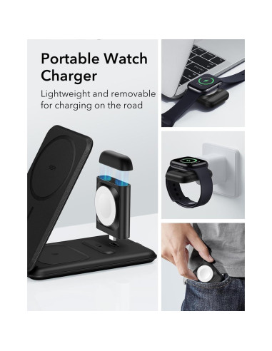 Cargador 3 en 1 ESR Magsafe para iPhone y Apple Watch
