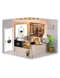 Casa de Muñecas Miniatura DIY Cuteroom Cafetería Tranquila