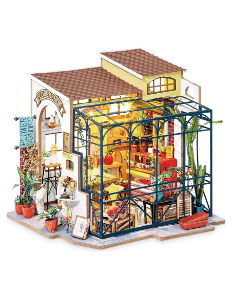 Rolife Kit Casa de Muñecas DIY Tienda de Flores 22x19x21 cm