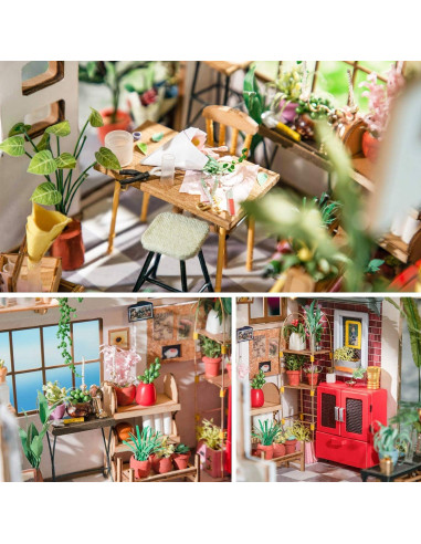 Rolife Kit Casa de Muñecas DIY Tienda de Flores 22x19x21 cm
