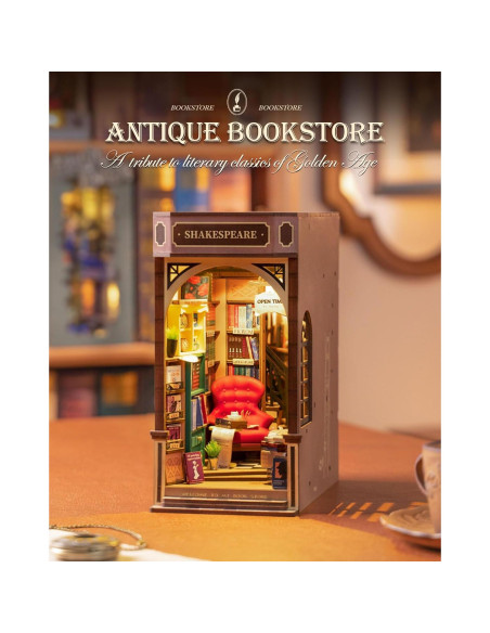 Rolife Kit DIY Nook de Libros 3D con Luces LED 19.8x11.4 cm