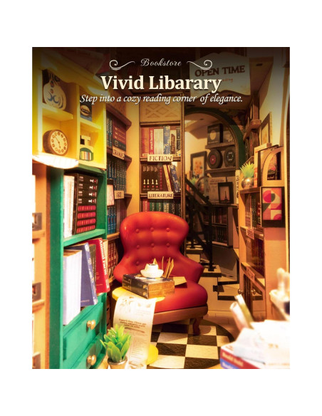 Rolife Kit DIY Nook de Libros 3D con Luces LED 19.8x11.4 cm