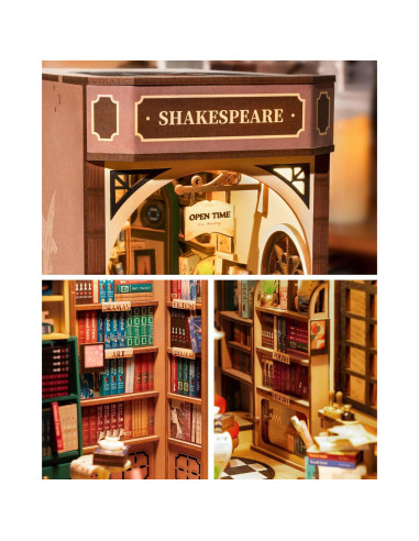 Rolife Kit DIY Nook de Libros 3D con Luces LED 19.8x11.4 cm