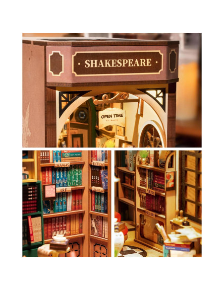 Rolife Kit DIY Nook de Libros 3D con Luces LED 19.8x11.4 cm