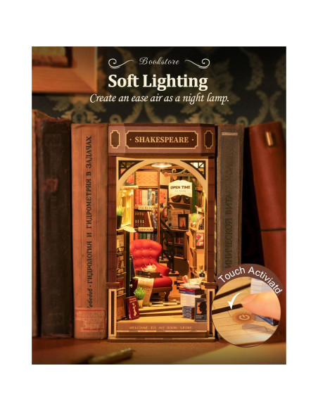 Rolife Kit DIY Nook de Libros 3D con Luces LED 19.8x11.4 cm