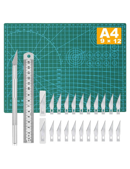 Alfombrilla de Costura Jneoace A4 + Kit de Cuchillo Preciso