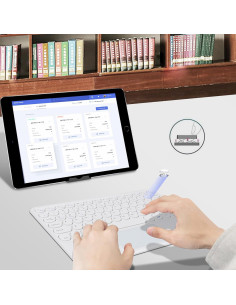 Teclado Bluetooth Dtobhars 10" con Trackpad Blanco 2