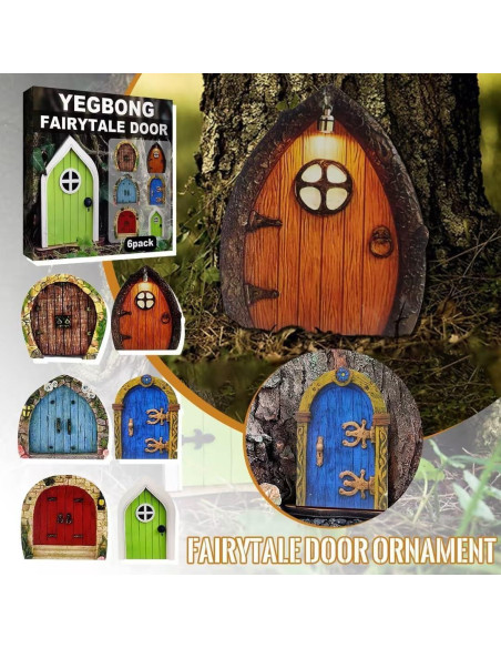 Puerta de Hada Miniatura Jinshining 3D Marrón para Jardín