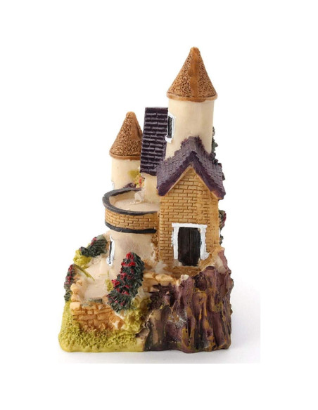 HAPYLY 4PCS Casa Miniatura Jardín Resina Decoración Hogar