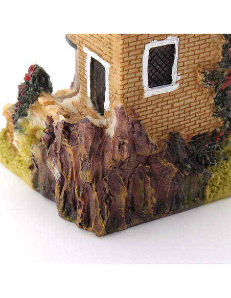 HAPYLY 4PCS Casa Miniatura Jardín Resina Decoración Hogar