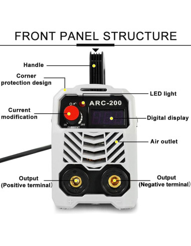 Máquina de Soldadura MMA Evargc ARC-200 200A con Pantalla LCD