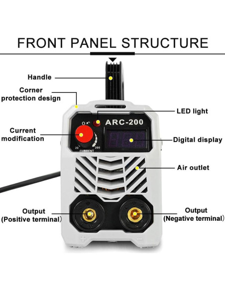 Máquina de Soldadura MMA Evargc ARC-200 200A con Pantalla LCD